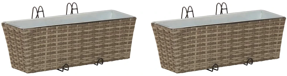Turėklas 2 vnt. Pilka 50 x 17 x 17 cm Metalas