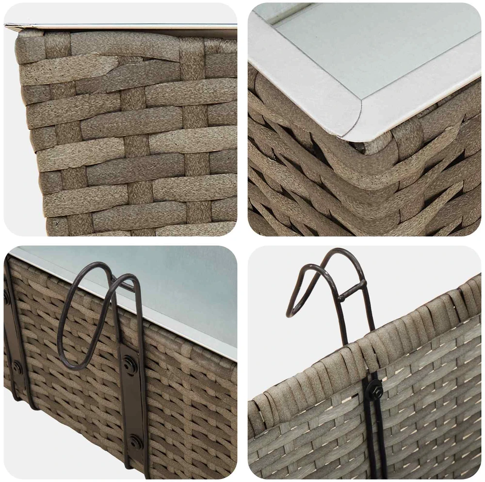 Turėklas 2 vnt. Pilka 50 x 17 x 17 cm Metalas