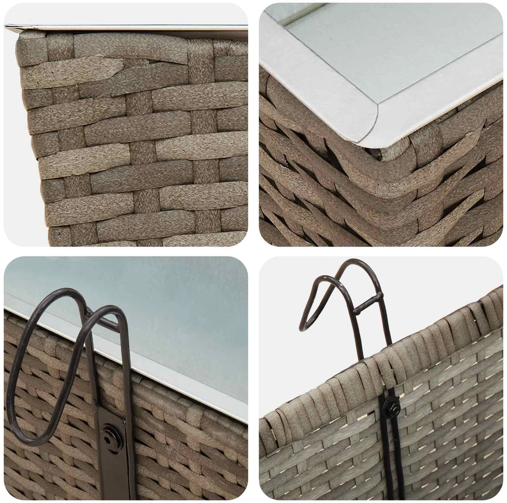 Turėklas 2 vnt. Pilka 80 x 17 x 17 cm Metalas