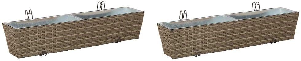 Turėklas 2 vnt. Pilka 80 x 17 x 17 cm Metalas