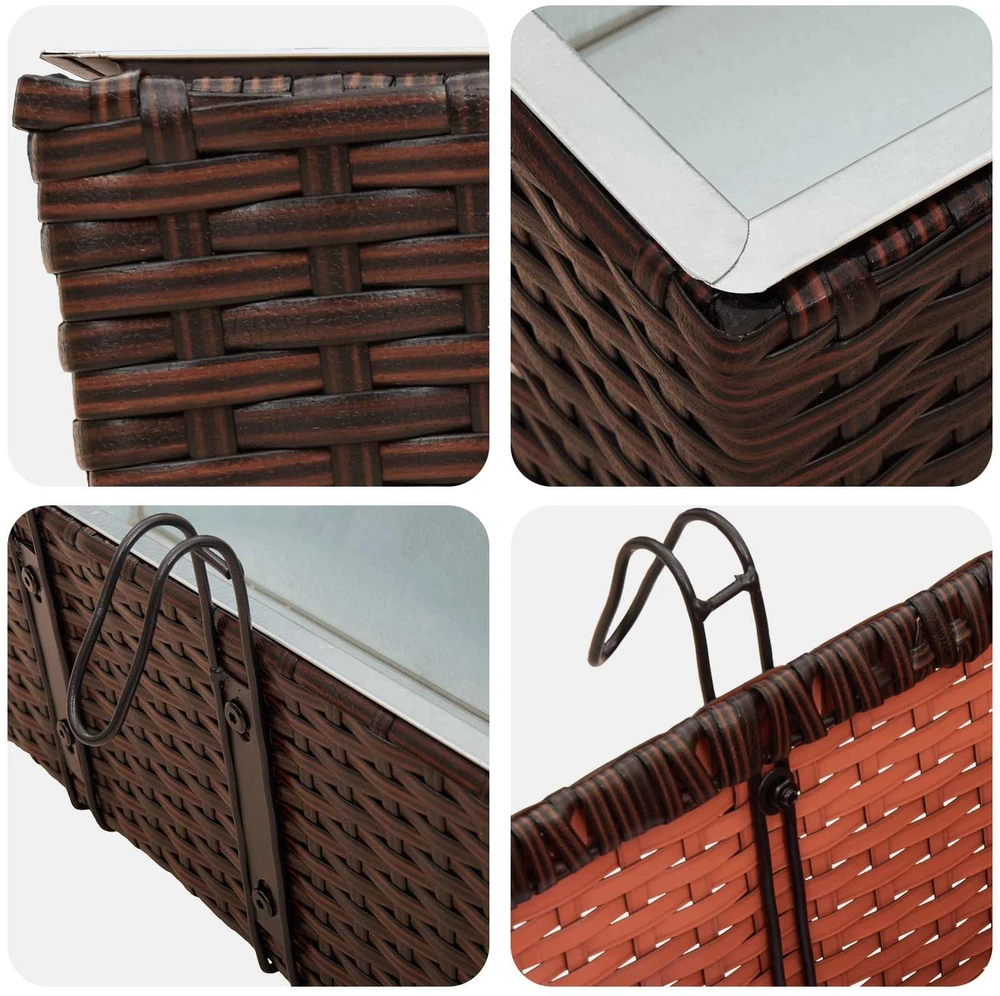 Turėklas 2 vnt. Ruda 50 x 17 x 17 cm Metalas