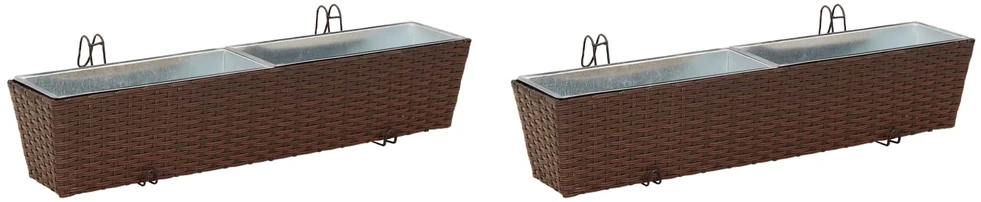 Turėklas 2 vnt. Ruda 80 x 17 x 17 cm Metalas