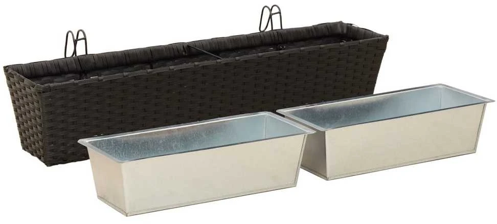 Turėklas 2 vnt. Juoda 80 x 17 x 17 cm Metalas