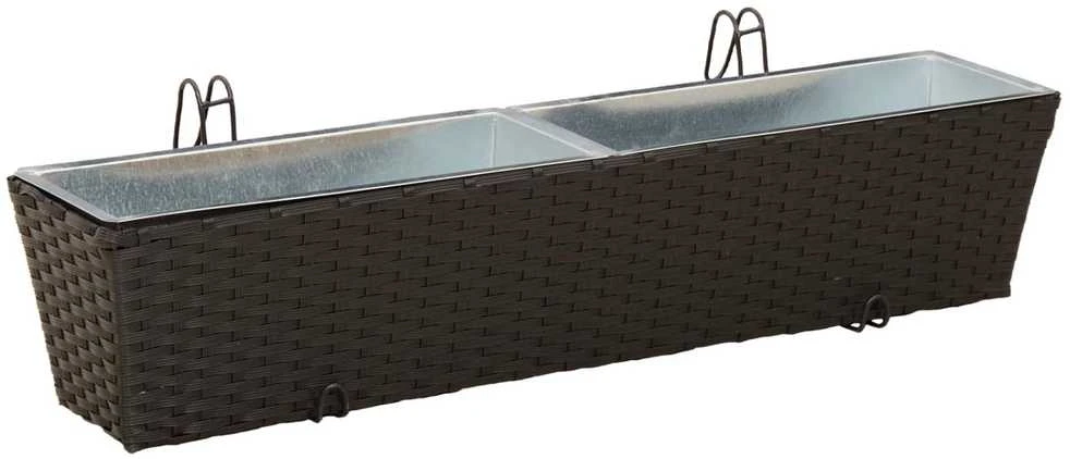 Turėklas 2 vnt. Juoda 80 x 17 x 17 cm Metalas
