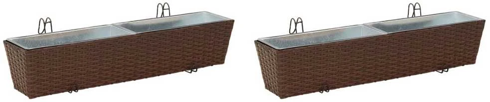 Turėklas 2 vnt. Ruda 80 x 17 x 17 cm Metalas