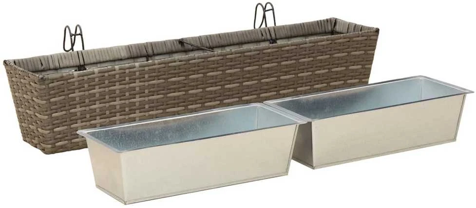 Turėklas 2 vnt. Pilka 80 x 17 x 17 cm Metalas