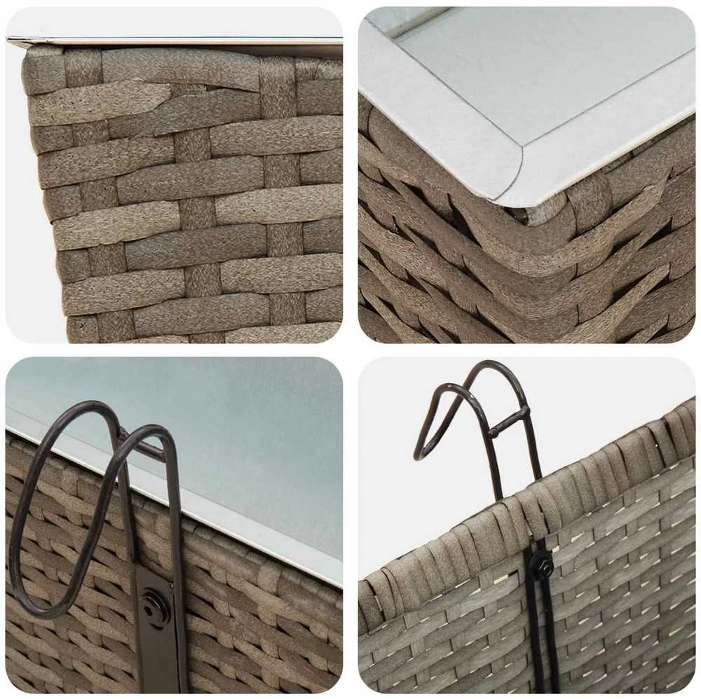 Turėklas 2 vnt. Pilka 80 x 17 x 17 cm Metalas