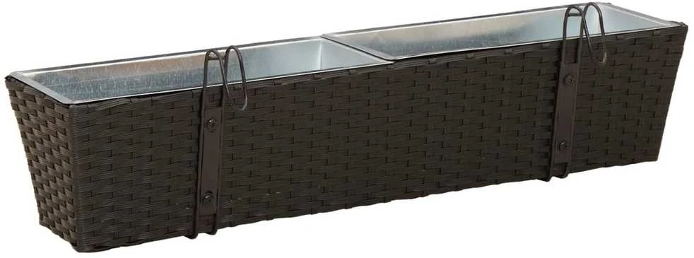 Turėklas 2 vnt. Juoda 80 x 17 x 17 cm Metalas