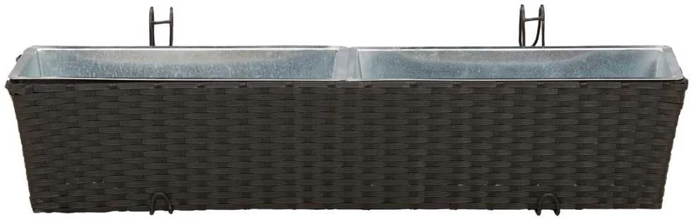 Turėklas 2 vnt. Juoda 80 x 17 x 17 cm Metalas