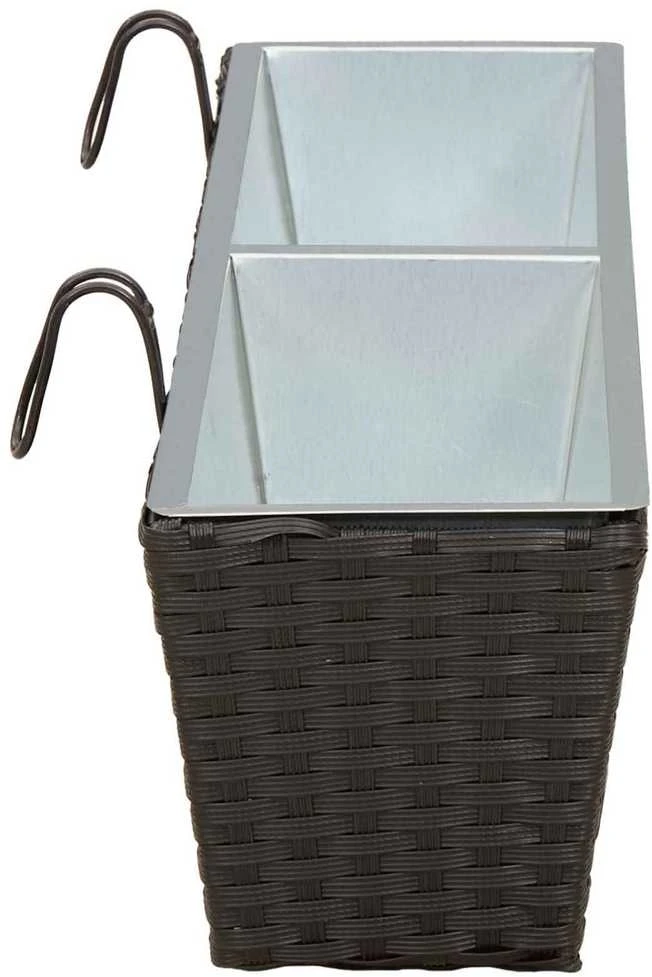 Turėklas 2 vnt. Juoda 80 x 17 x 17 cm Metalas