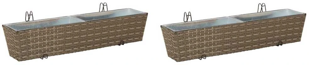 Turėklas 2 vnt. Pilka 80 x 17 x 17 cm Metalas