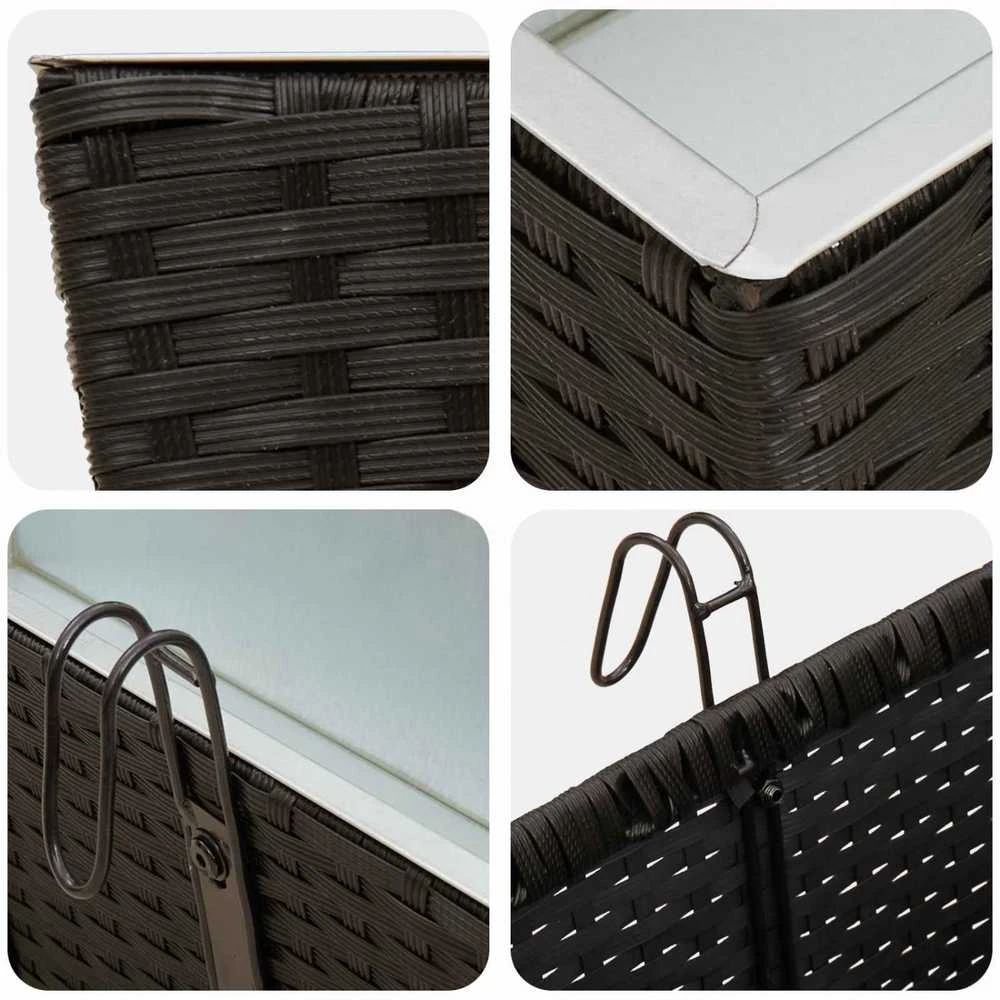 Turėklas 2 vnt. Juoda 80 x 17 x 17 cm Metalas