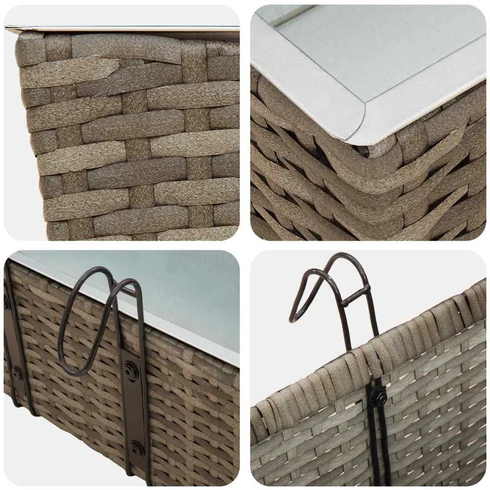 Turėklas 2 vnt. Pilka 50 x 17 x 17 cm Metalas