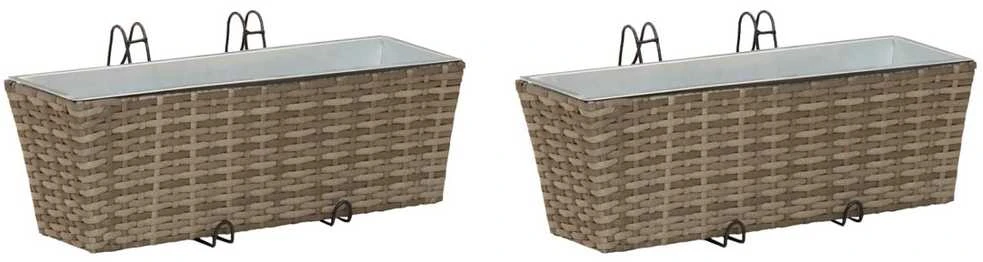 Turėklas 2 vnt. Pilka 50 x 17 x 17 cm Metalas