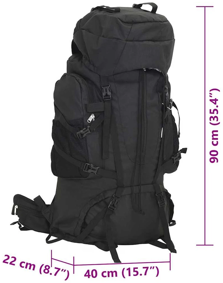 Turistinė kuprinė, juoda, 100L, oksfordo audinys