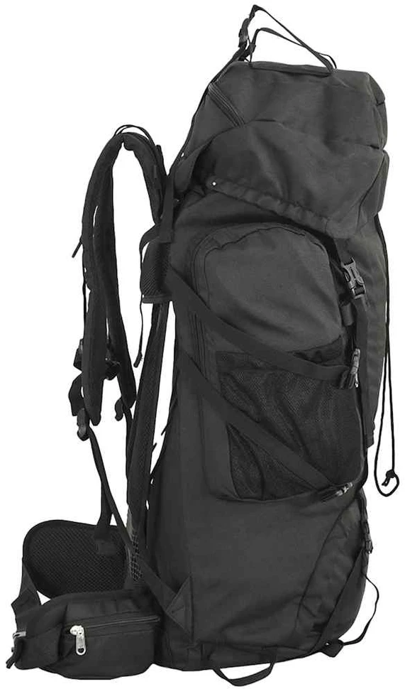 Turistinė kuprinė, juoda, 100L, oksfordo audinys