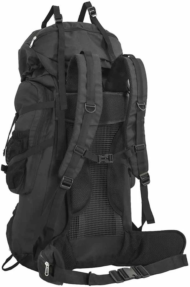 Turistinė kuprinė, juoda, 60L, oksfordo audinys