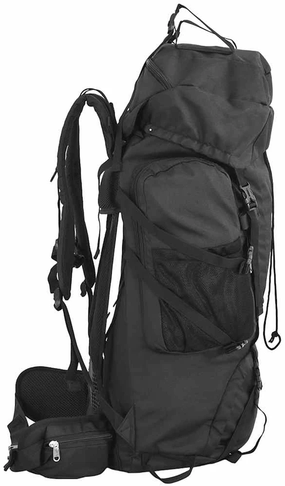Turistinė kuprinė, juoda, 60L, oksfordo audinys