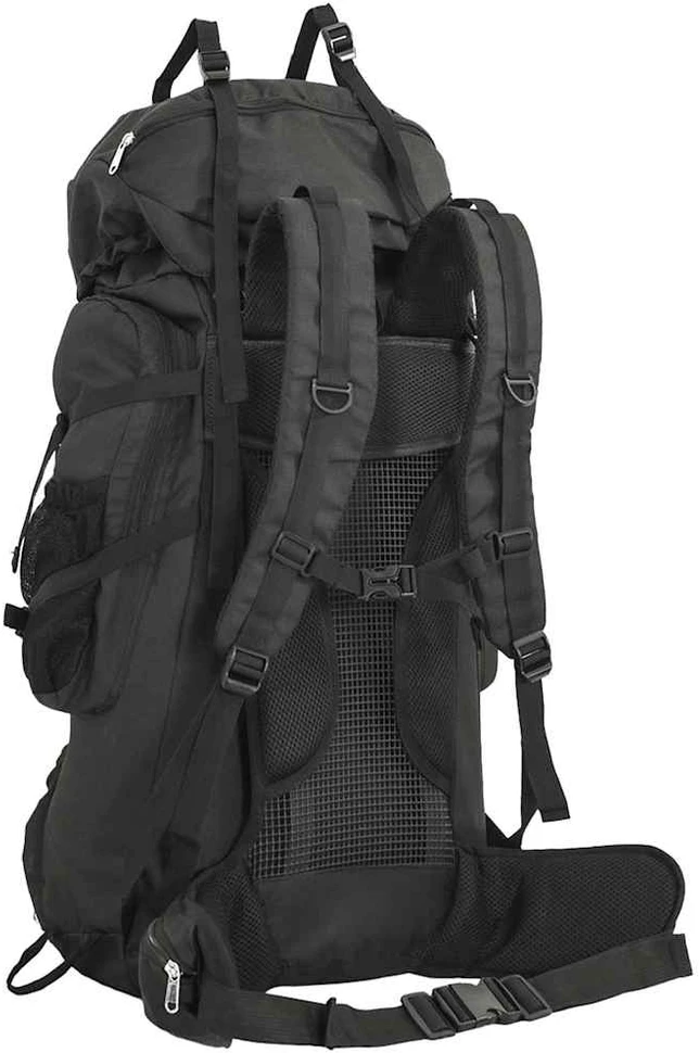 Turistinė kuprinė, juoda, 80L, oksfordo audinys