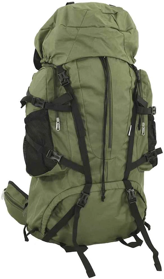 Turistinė kuprinė, uniformnė žalia, 60L, oksfordo audinys
