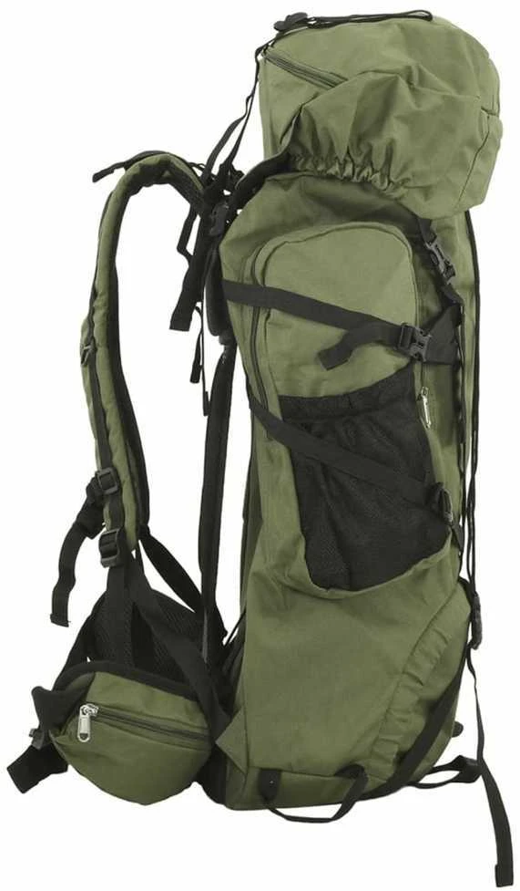 Turistinė kuprinė, uniformnė žalia, 80L, oksfordo audinys