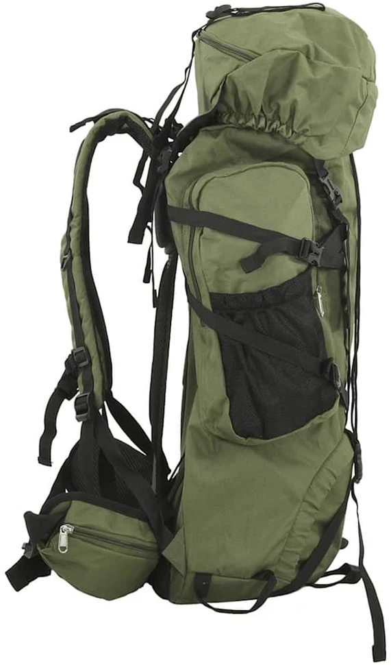 Turistinė kuprinė, uniformnė žalia, 80L, oksfordo audinys