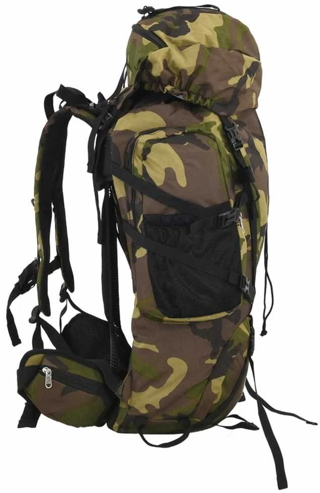 Turistinė kuprinė, žalia kamufliažinė, 60L, oksfordo audinys