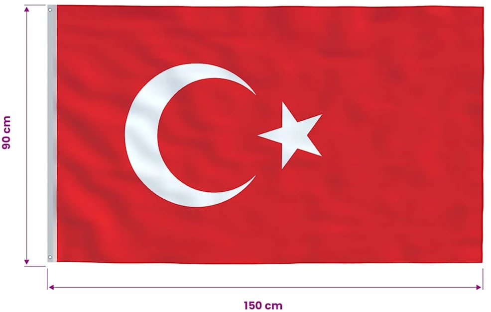 Turkijos vėliava, 90x150cm