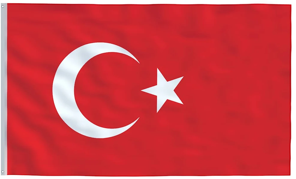 Turkijos vėliava su stiebu, aliuminis, 6,23m