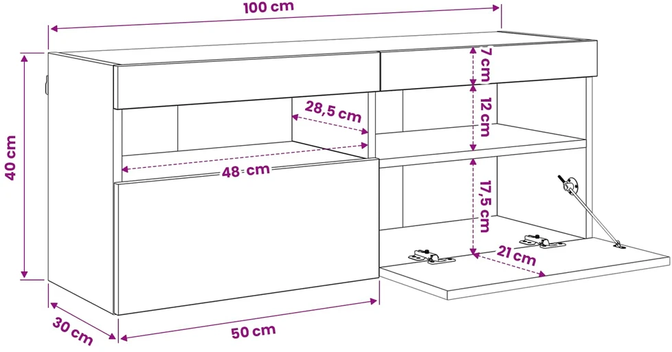TV staliukas TV sieninė spintelė 100 x 30 x 40 cm Senovinis medis