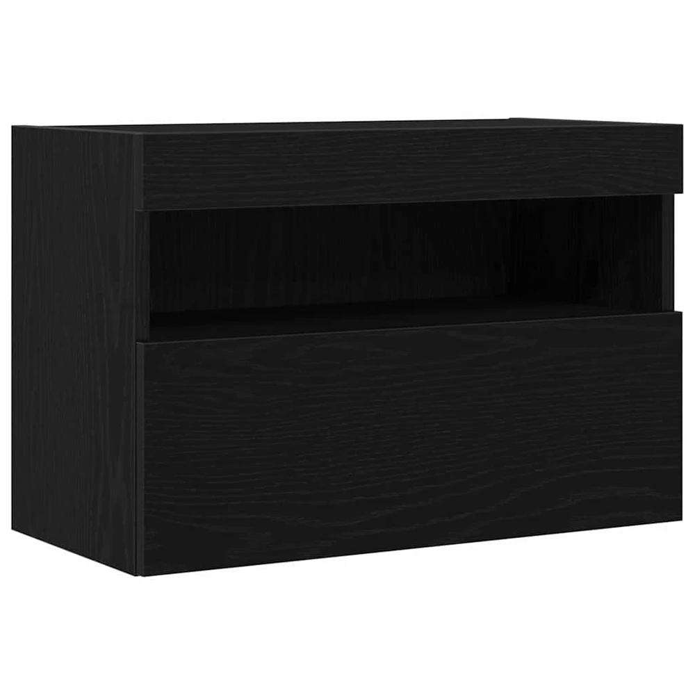TV staliukas TV sieninė spintelė 2 vnt. juoda ąžuolo Apdirbta mediena