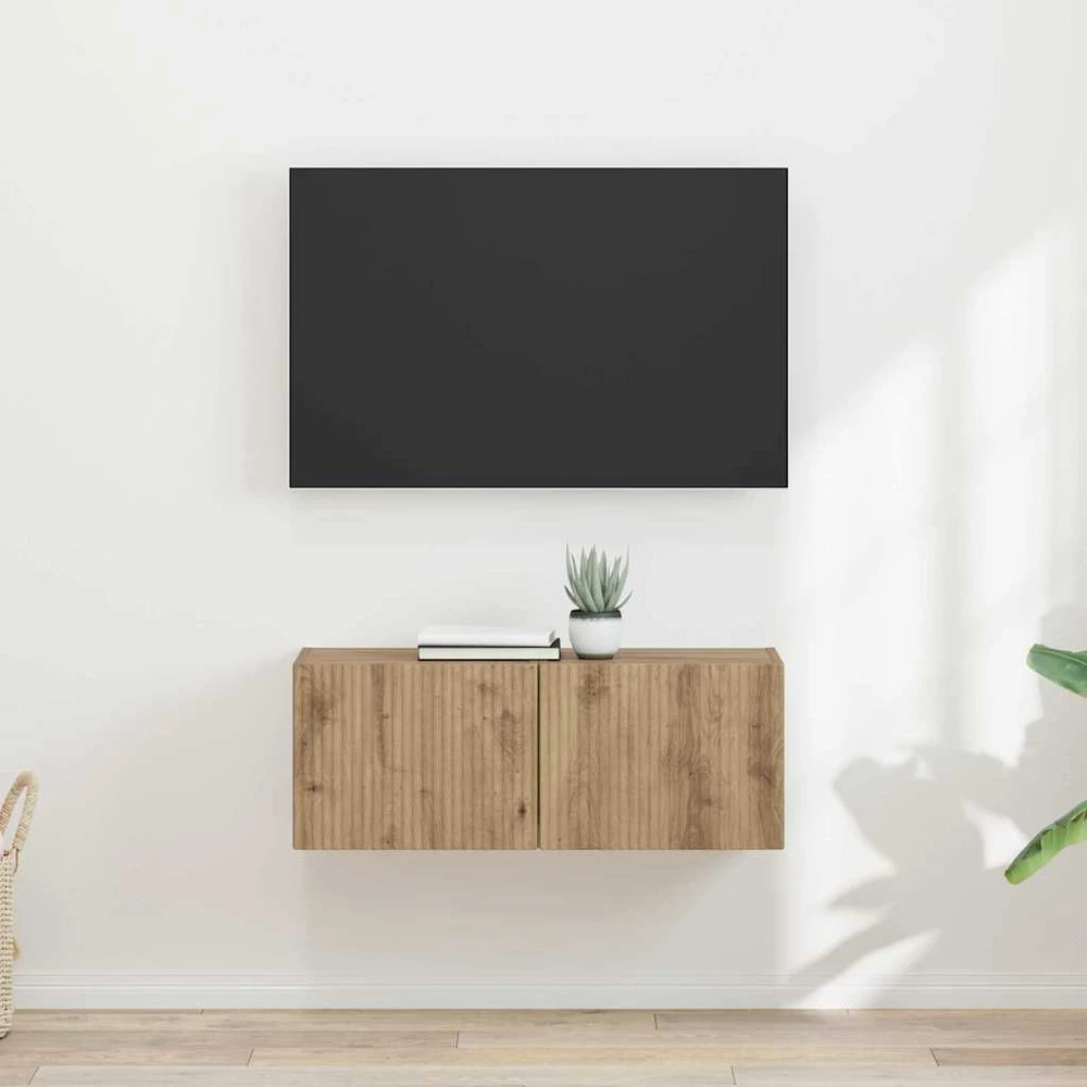 TV staliukas TV sieninė spintelė 2 vnt. Meistrų ąžuolas Apdirbta mediena