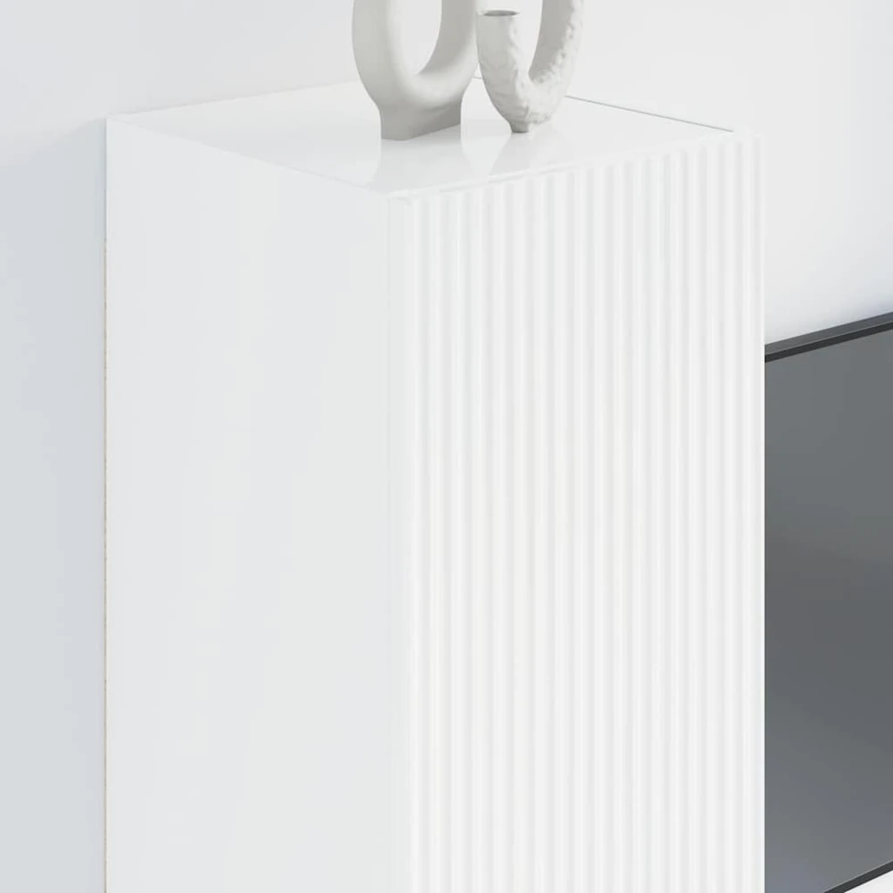 TV staliukas TV sieninė spintelė 30 x 31 x 80 cm Blizgus baltas