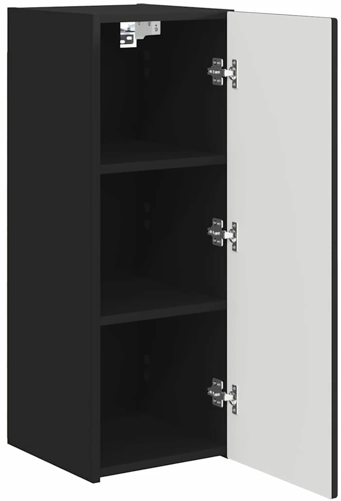 TV staliukas TV sieninė spintelė 30 x 31 x 80 cm Juoda Apdirbta mediena