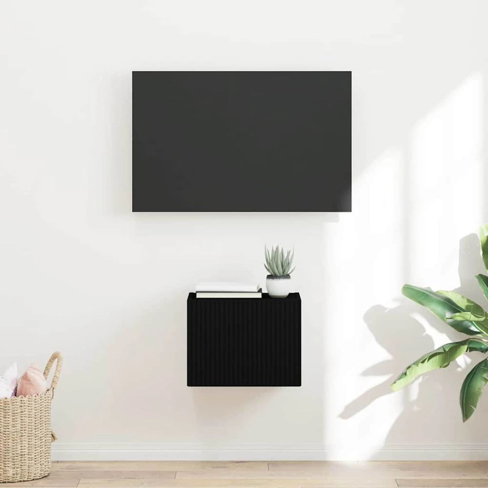 TV staliukas TV sieninė spintelė 39 x 31 x 29,5 cm Juoda Apdirbta mediena