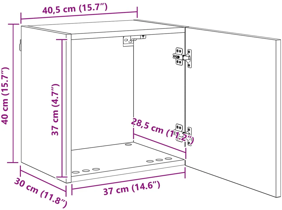 TV staliukas TV sieninė spintelė 40,5x30x40cm Amatininkų ąžuolas