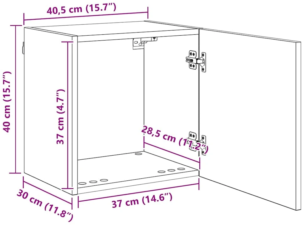 TV staliukas TV sieninė spintelė 40,5x30x40cm Amatininkų ąžuolas