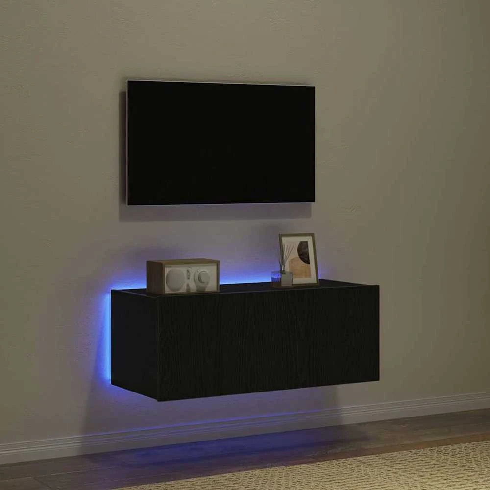 TV staliukas TV sieninė spintelė 80 x 35 x 31 cm Juodas ąžuolas