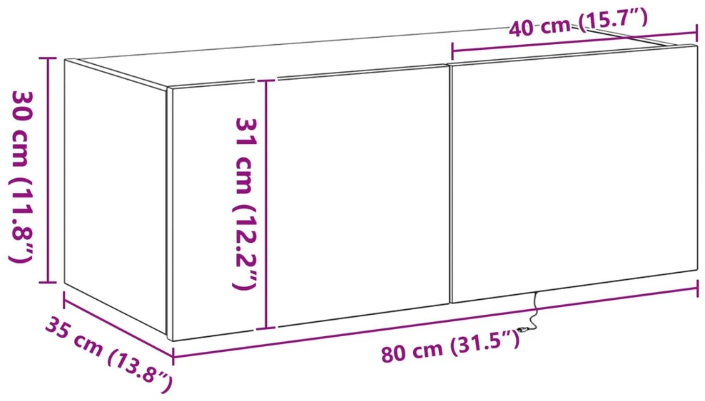 TV staliukas TV sieninė spintelė 80 x 35 x 31 cm Amatininkų ąžuolas