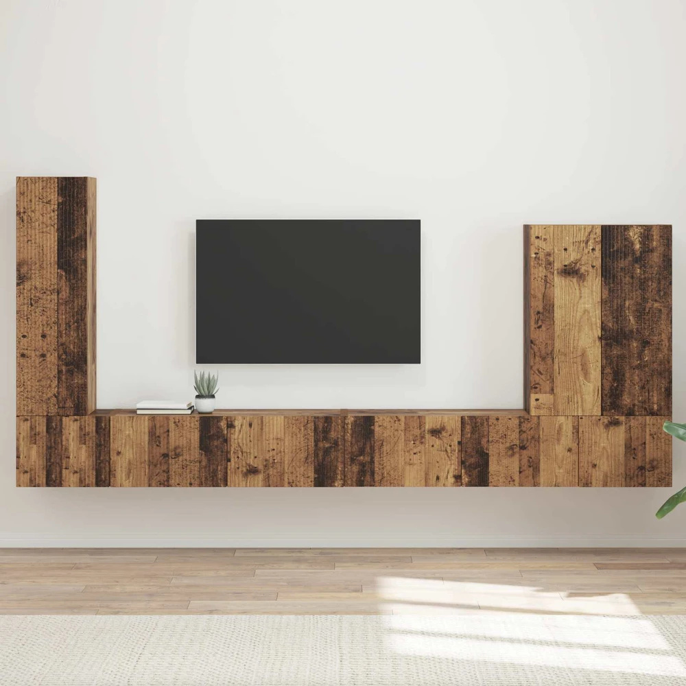 TV staliukas TV sieninio kabineto komplektas 6 vnt. Senovinis medis