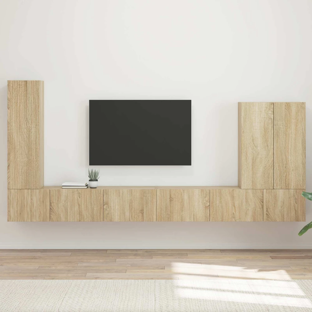 TV staliukas TV sieninio kabineto komplektas 6 vnt. 98 x 31 x 29,5 cm