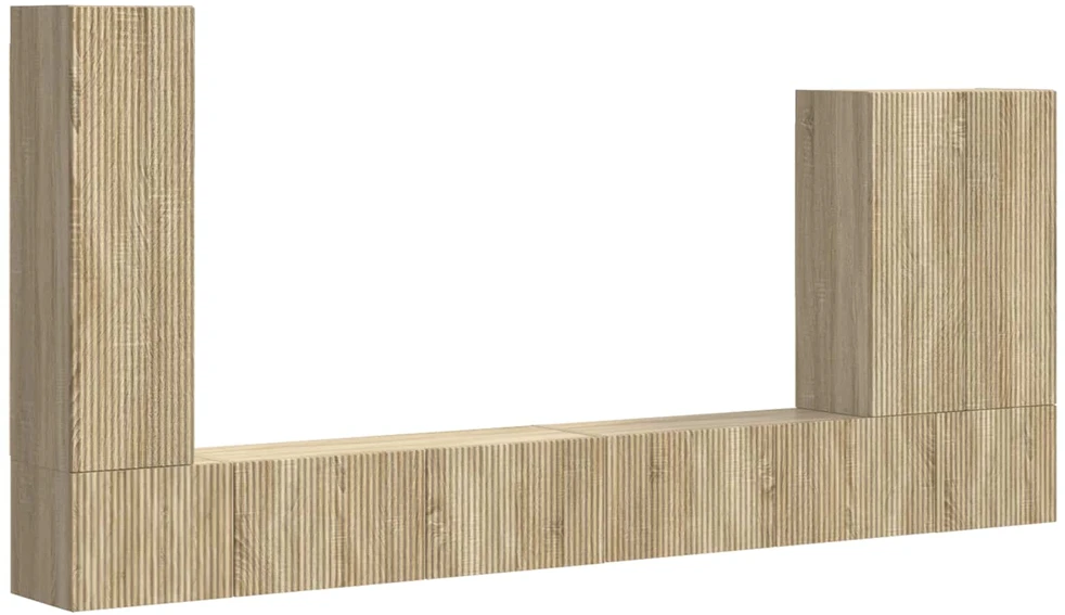 TV staliukas TV sieninio kabineto komplektas 6 vnt. 98 x 31 x 29,5 cm