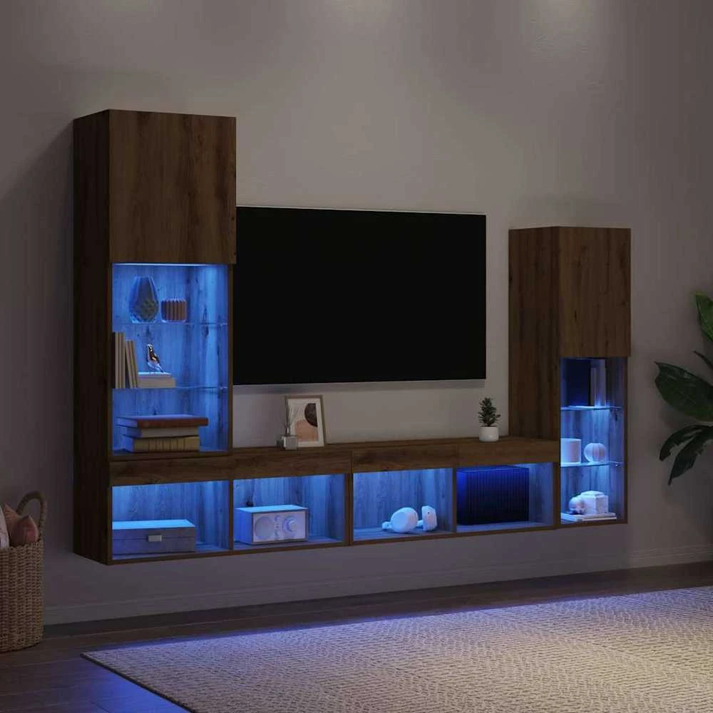 TV staliukas Televizoriaus spintelė 4 vnt. artisano ąžuolo Apdirbta mediena