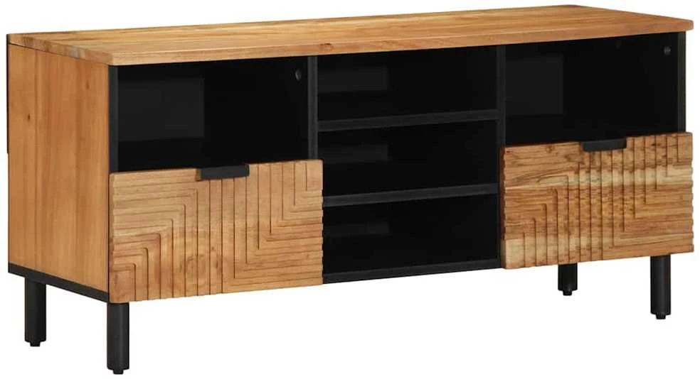 Televizoriaus spintelė Solid Acacia Wood 100 x 33,5 x 46 cm