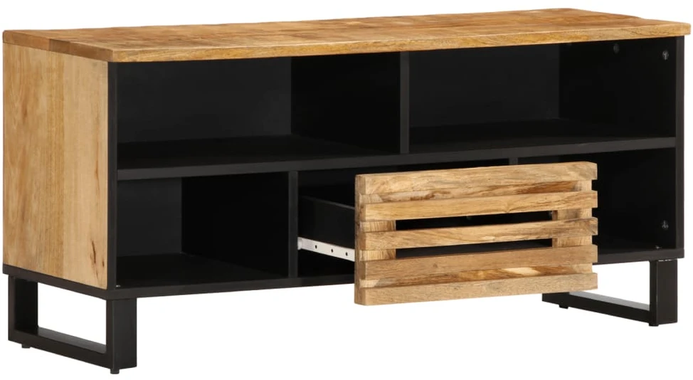 TV spintelė, 100x34x46cm, neapdorotos mango medienos masyvas
