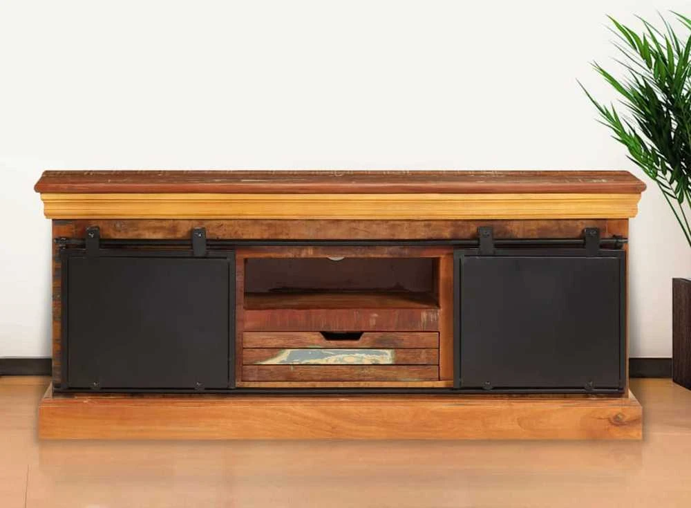 TV staliukas TV spintelė, 110x30x45cm, perdirbtos medienos masyvas