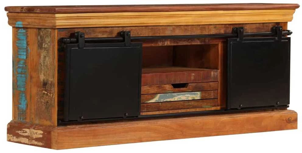 TV staliukas TV spintelė, 110x30x45cm, perdirbtos medienos masyvas