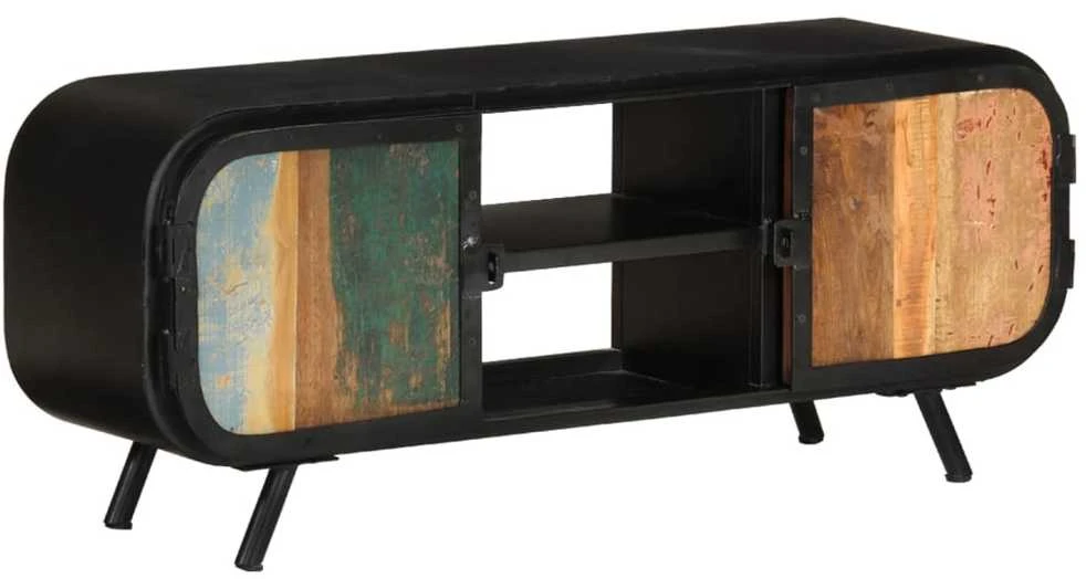 TV staliukas TV spintelė, 110x30x45cm, perdirbtos medienos masyvas