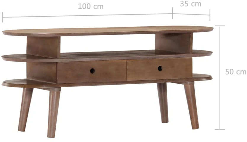 TV spintelė, 110x35x50 cm, akacijos medienos masyvas