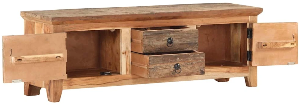 TV staliukas TV spintelė, 120x30x40cm, akacijos masyvas ir perdirbta mediena